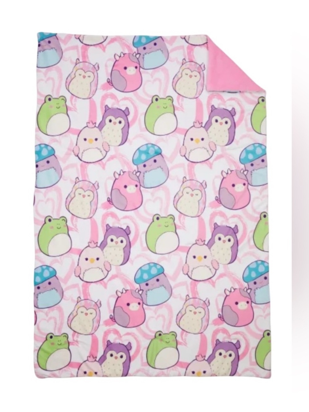 Squishmallows Pink Pastel Critter Plush Throw Blanket